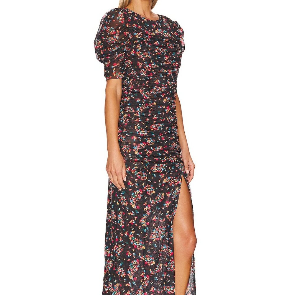 Free People/REVOLVE Briella Midi Floral Ruched Dress Twilight Combo. SZ XS - Picture 3 of 5